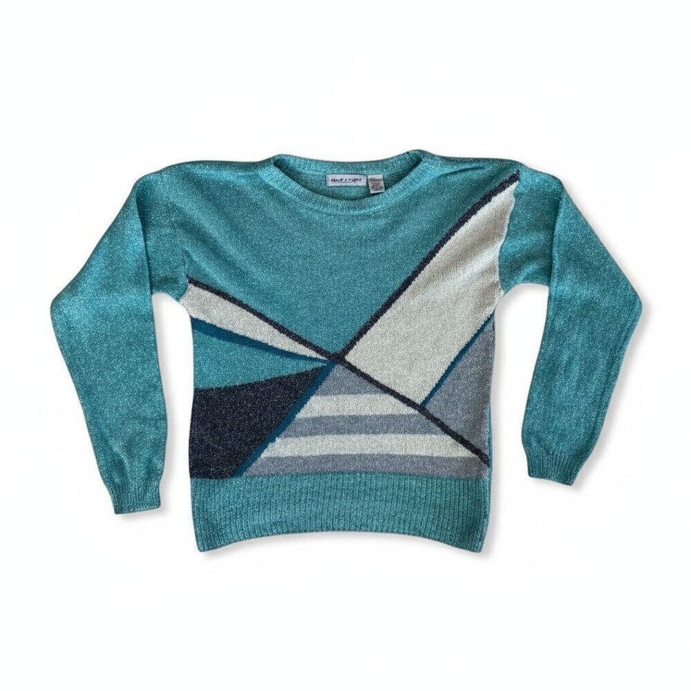 Vintage Sarah Taylor Geometric Knit Sweater – Size M